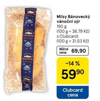 Milsy Bánovecký vánoční sýr, 190 g