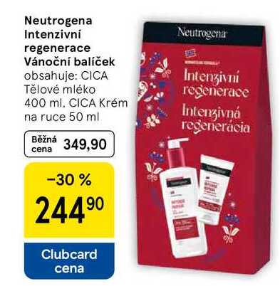 Neutrogena Intenzivni regenerace Vánoční balíček obsahuje: CICA Tělové mléko 400 ml. CICA Krém na ruce 50 ml
