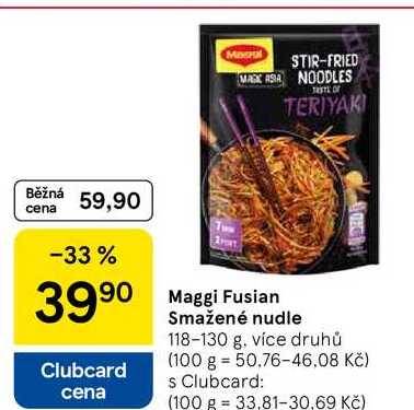 Maggi Fusian Clubcard Smažené nudle, 118-130 g. více druhů