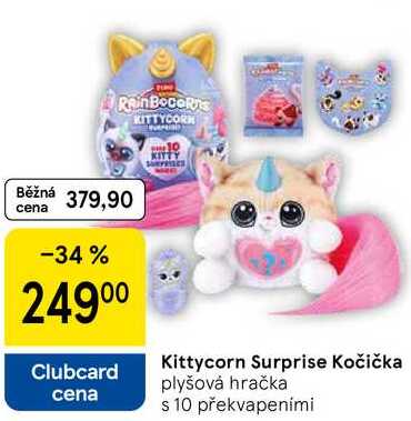 Kittycorn Surprise Kočička plyšová hračka s 10 překvapeními