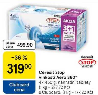 Ceresit Stop vlhkosti Aero 360°, 4x 450 g, náhradní tablety