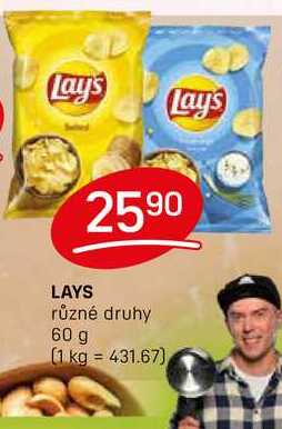 LAYS různé druhy 60 g