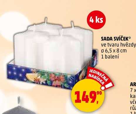 SADA SVÍČEK, 4 ks