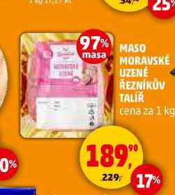 MASO MORAVSKÉ UZENÉ ŘEZNÍKŮV TALÍŘ, 1 kg