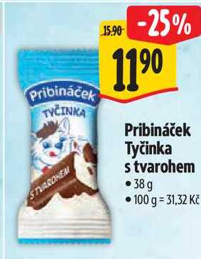 Pribináček Tyčinka s tvarohem, 38 g