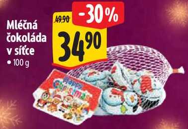 Mléčná čokoláda v síťce, 100 g