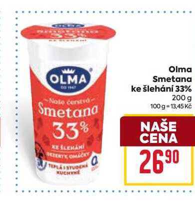 Olma Smetana ke šlehání 33% 200 g