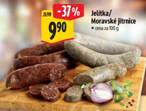 Jelítka/Moravské jitrnice, cena za 100 g 