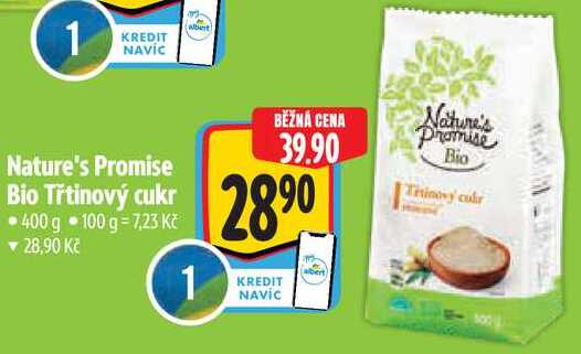 Nature's Promise Bio Třtinový cukr, 400 g 