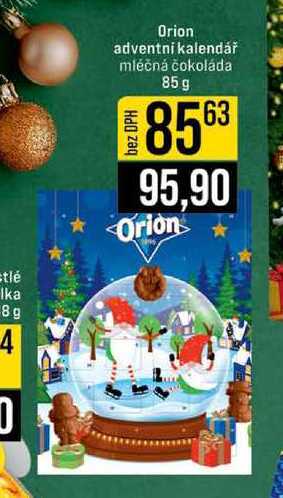 Orion adventní kalendář mléčná čokoláda 85 g 