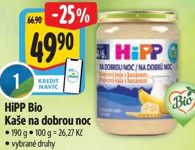 HiPP Bio Kaše na dobrou noc, 190 g