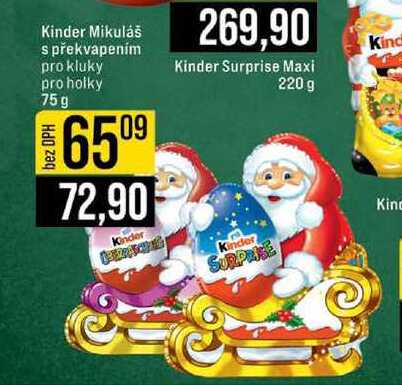 Kinder Mikuláš s překvapením pro kluky / pro holky 75 g 