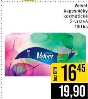 Velvet kapesníčky kosmetické 2-vrstvé 100 ks