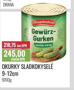 OKURKY SLADKOKYSELÉ 9-12cm 9700g 