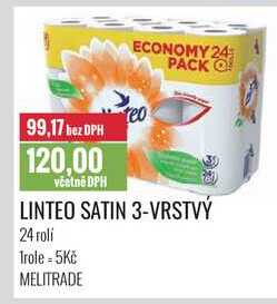 LINTEO SATIN 3-VRSTVÝ 24 rolí