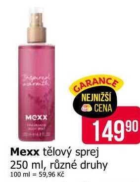 Mexx tělový sprej 250 ml, různé druhy