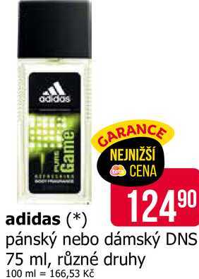 adidas pánský DNS 75 ml, různé druhy 