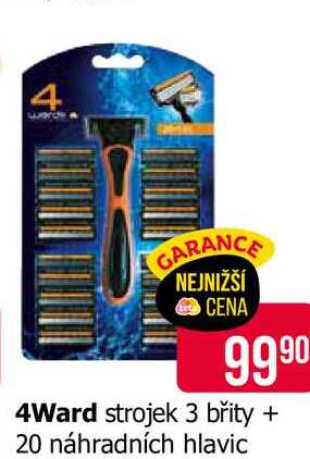 4Ward strojek 3 břity + 20 náhradních hlavic 