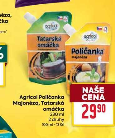Agricol Poličanka Majonéza, Tatarská omáčka 230 ml