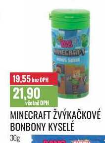 MINECRAFT ŽVÝKAČKOVÉ BONBONY KYSELÉ 30g