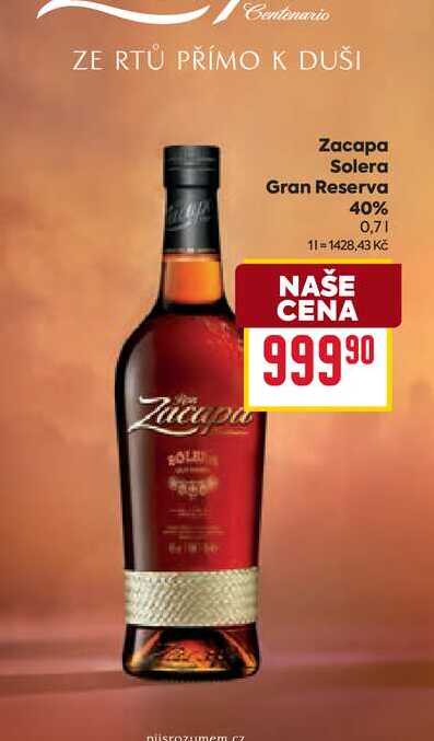 Zacapa Solera Gran Reserva 40% 0,7l
