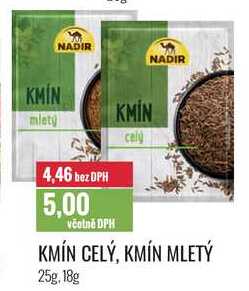 KMÍN CELÝ, KMÍN MLETÝ 25g,18g
