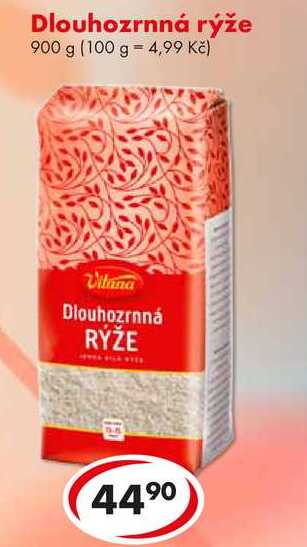 Dlouhozrnná rýže, 900 g 