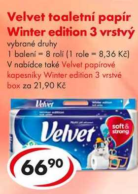 Velvet toaletní papír Winter edition 3 vrstvý, 8 rolí