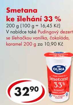 Smetana ke šlehání 33 %, 200 g