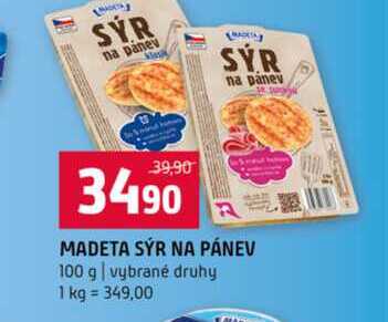 MADETA SÝR NA PÁNEV 100 g vybrané druhy