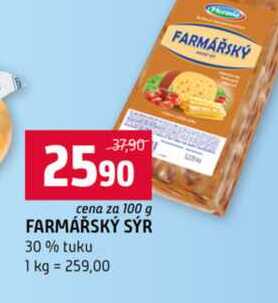 FARMÁŘSKÝ SÝR 30% tuku 100g