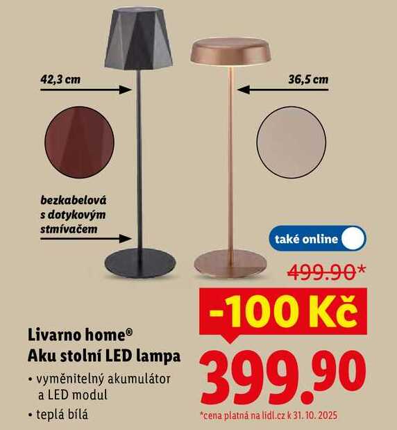 Livarno home Aku stolní LED lampa 