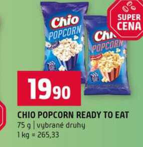 CHIO POPCORN READY TO EAT 75 g vybrané druhy