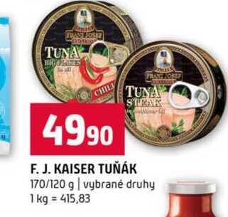 F. J. KAISER TUŇÁK 170/120 g vybrané druhy