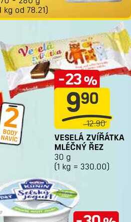 VESELÁ ZVÍŘÁTKA MLÉČNÝ ŘEZ 30 g