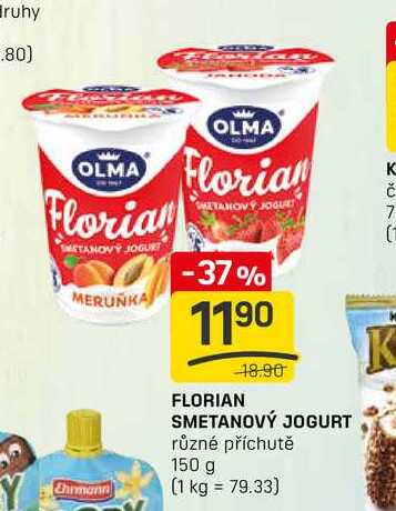 FLORIAN SMETANOVÝ JOGURT různé příchutě 150 g