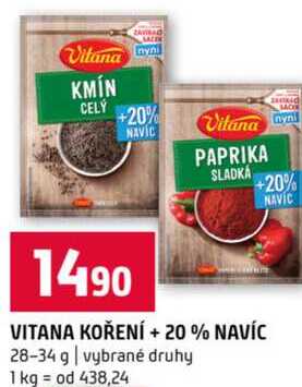 VITANA KOŘENÍ + 20% NAVÍC 28-34 g vybrané druhy