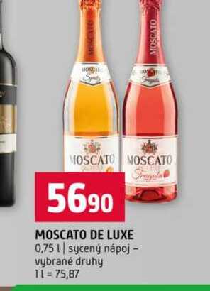 MOSCATO DE LUXE 0,75l sycený nápoj vybrané druhy