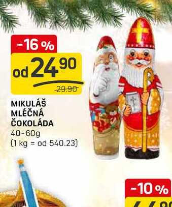 MIKULÁŠ MLÉČNÁ ČOKOLÁDA 40-60g