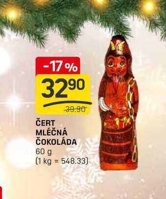 ČERT MLÉČNÁ ČOKOLÁDA 60 g