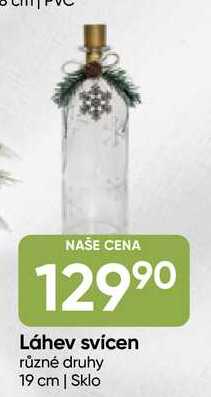 Láhev svícen různé druhy 19 cm | Sklo 