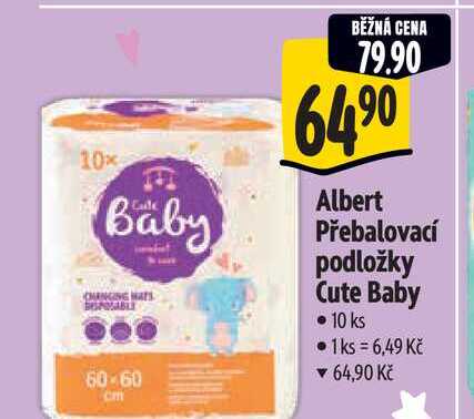 Albert Přebalovací podložky Cute Baby 10 ks