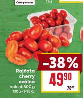 Rajčata cherry oválná balení, 500 g