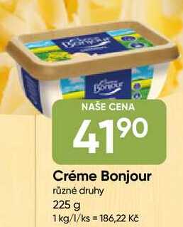 Créme Bonjour různé druhy 225 g