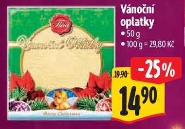 Vánoční oplatky, 50 g