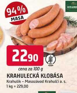 KRAHULECKÁ KLOBÁSA 100g