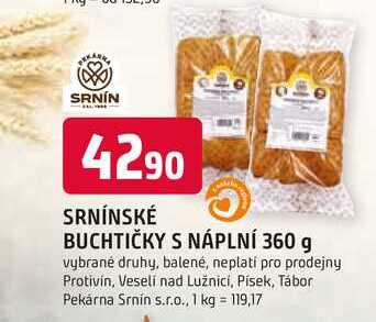 SRNÍNSKÉ BUCHTIČKY S NÁPLNÍ 360 g