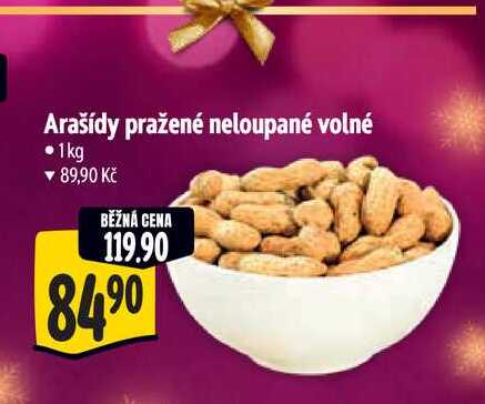 Arašídy pražené neloupané volné, 1 kg