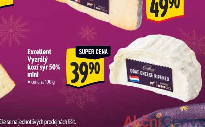 Excellent Vyzrálý kozí sýr 50% mini 100 g