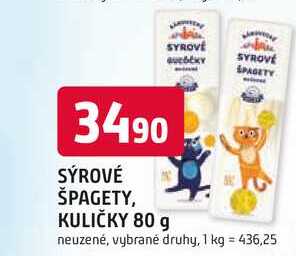 SÝROVÉ ŠPAGETY, KULIČKY 80 g